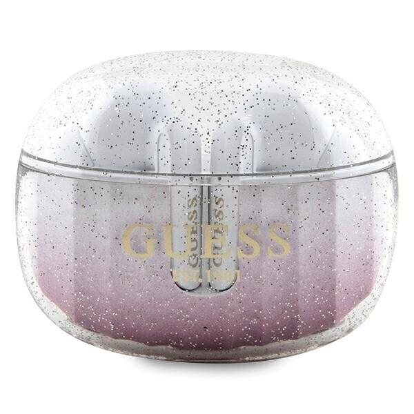 Guess Bluetooth Headphones Gutwshdgkeep Tws + Docking Station Pink/Pink Glitter Gradient
