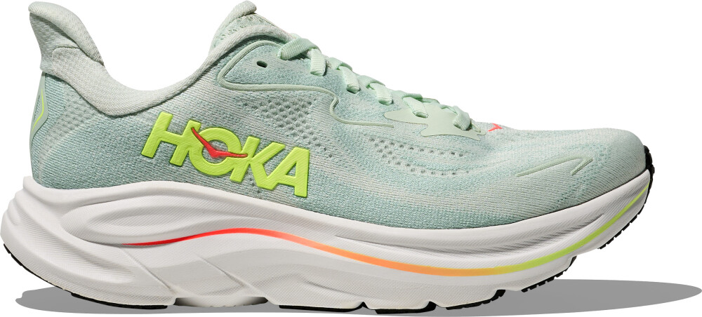 Hoka Women"s Clifton 10 Wide Sea Glass/Neon Flame 36 2/3 - main photo