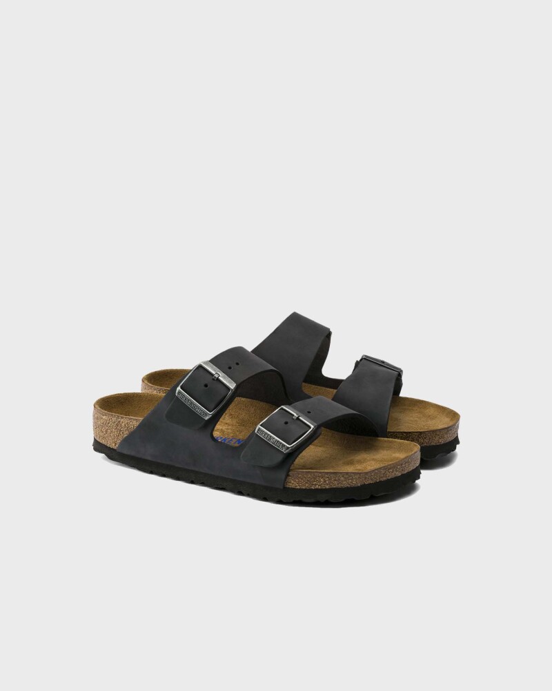 Birkenstock Women's Arizona Soft Footbed Narrow 35, Black - side a