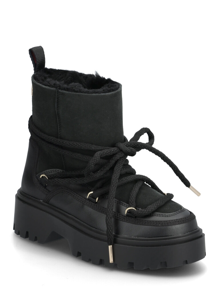 Tommy Hilfiger Real Shearling Laceup Snowboot - Black - 40 - main photo