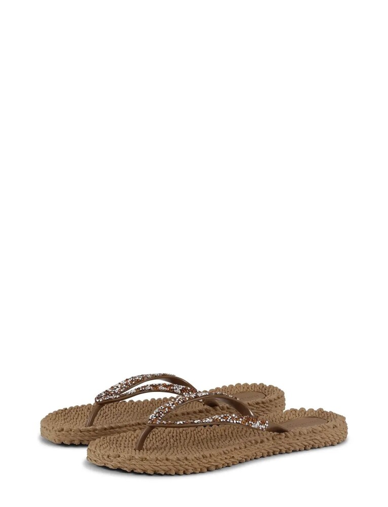 Ilse Jacobsen Flip Flops With Rhinestones Brown 38 - main photo