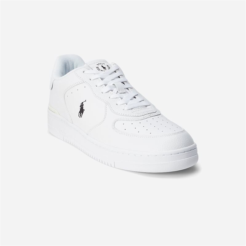 Ralph Lauren Masters Court Leather Sneaker White/White/Black Pp - side a