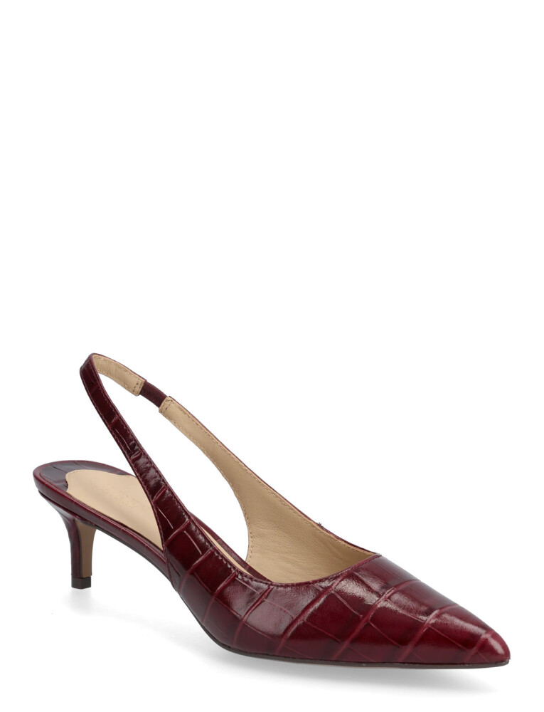 Lauren Ralph Lauren Lolah Ii Croc-Embossed Slingback Pump - Red - 41 - main photo