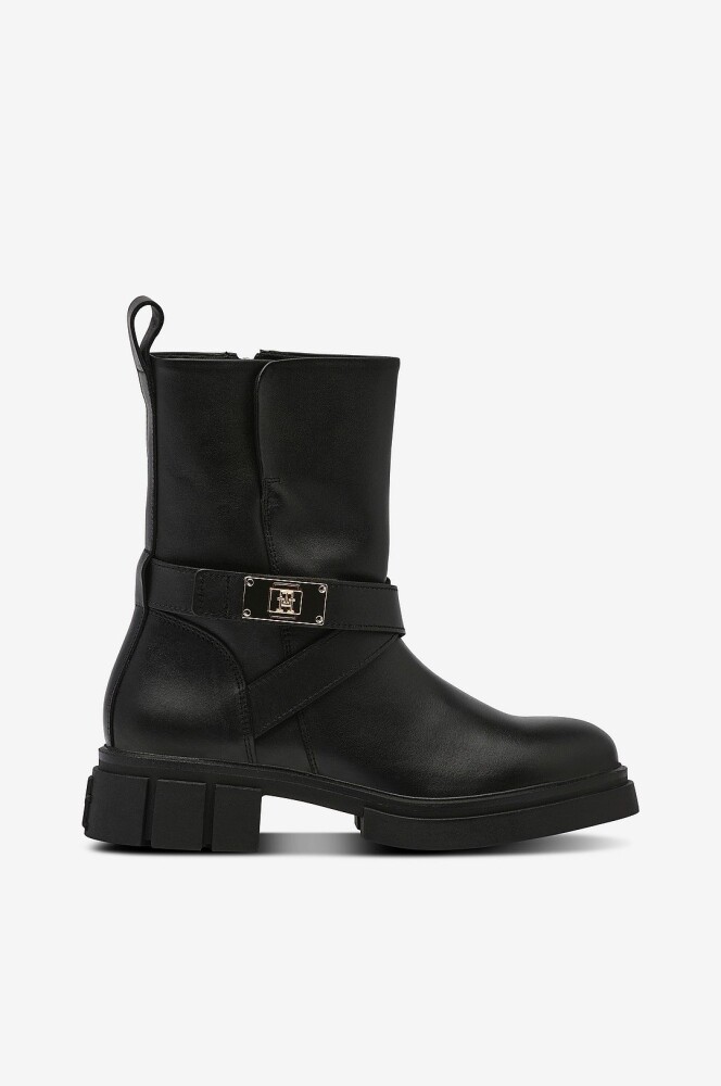 Tommy Hilfiger Boots Biker Leather Svart - main photo