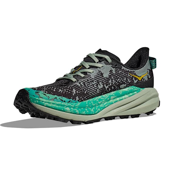 Hoka Women's Speedgoat 6 Black/Aloe Vera 38 - side b