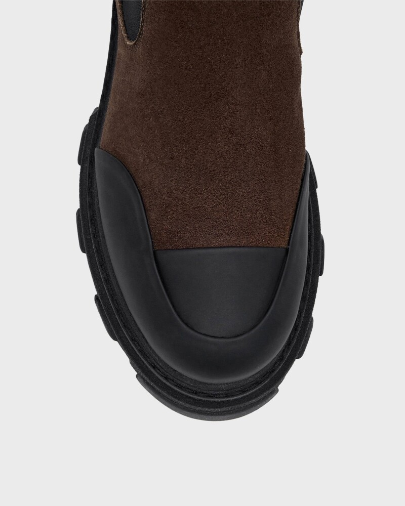 Ganni Boots Cleated Mid Chelsea Recycled Pelinova  Brun EUR 39 - side a