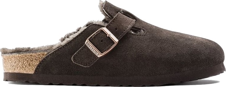 Birkenstock Boston Shearling Suede Leather/Fur Mocha - main photo