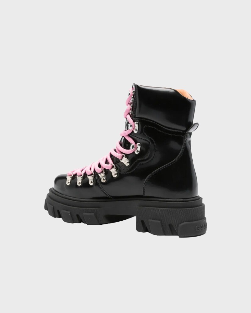 Ganni Boots Cleated Mountain Box Oleatex  Black EUR 36 - side a