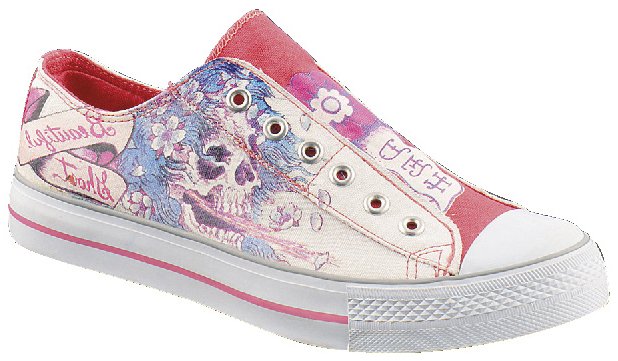 Lipsy  Canvas Sko Med Print White/Pink/Purple   Pink 39 - main photo