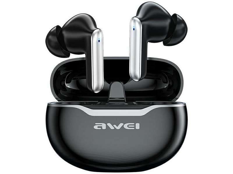 Awei T50 Tws Bluetooth Headphones With Microphone + Docking Station - Black