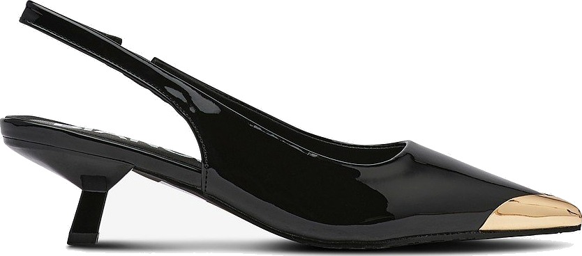 Bianco   Pumps biaKristin Kitten Heel Slingback Metal Toecap Patent   Svart - main photo