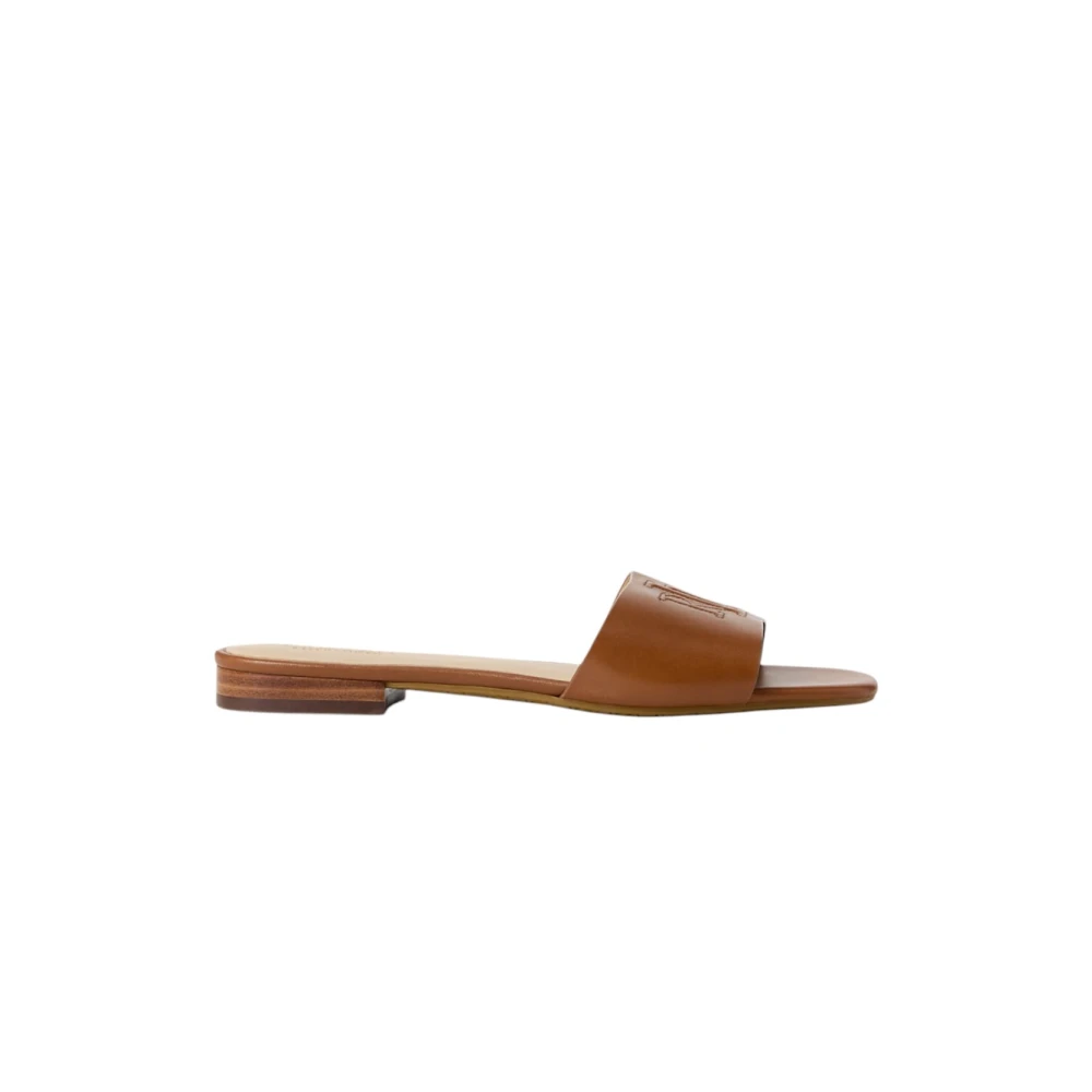 Lauren Ralph Lauren Everley Calfskin Slide Sandal - Brown - 38 - main photo