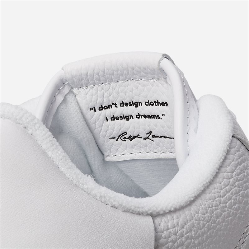 Ralph Lauren Masters Court Leather Sneaker White/White/Black Pp - side b