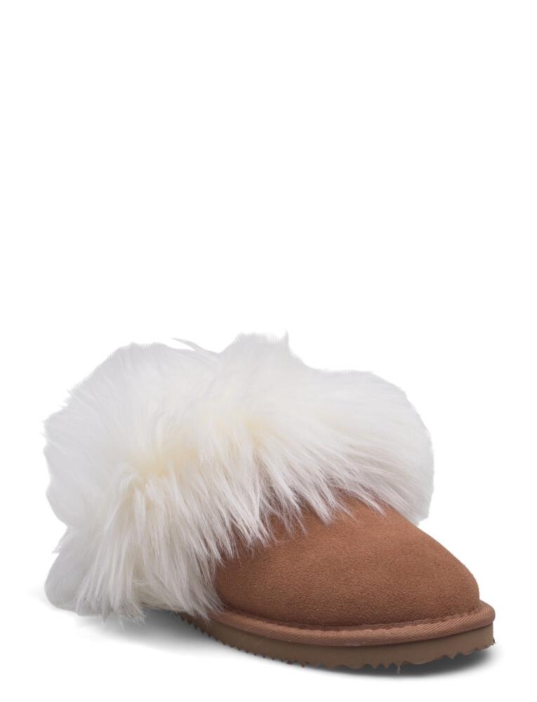 Rosemunde Rhevelyn Leather Long Hair Slippers   Brown   42 - main photo