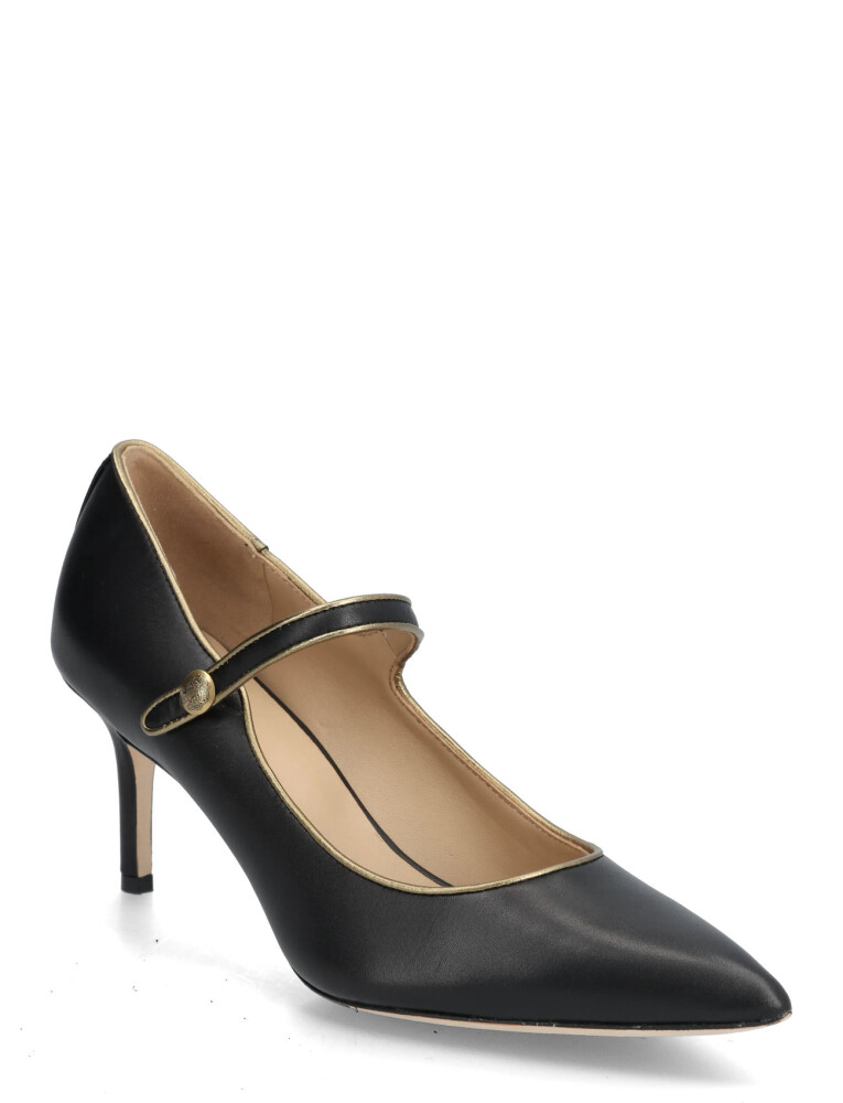 Lauren Ralph Lauren Lanette Two-Tone Leather Mary Jane Pump - Black - 36 - main photo