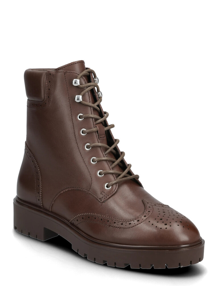 Lauren Ralph Lauren Allyson Perforated Lace-Up Bootie - Brown - 37 - main photo