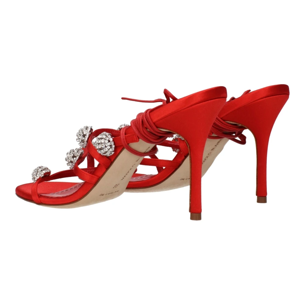 Manolo Blahnik Dame Sko Rød 38 EU - side b