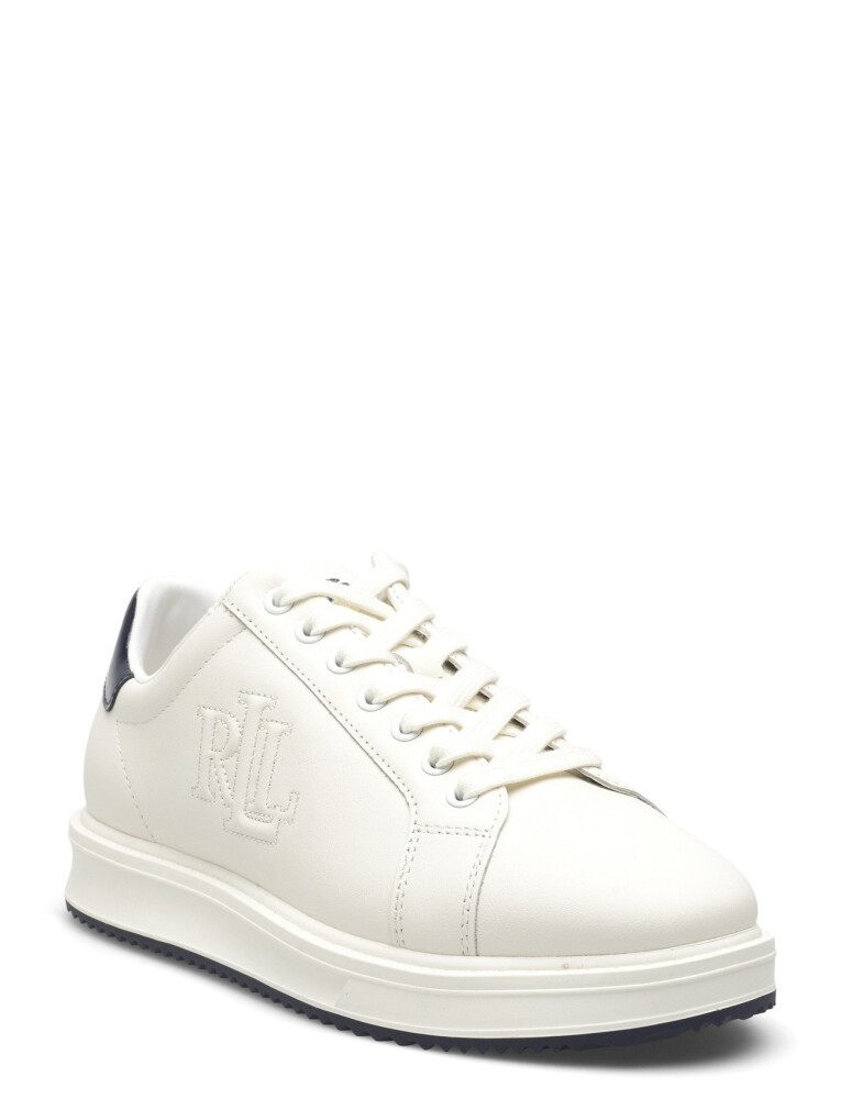 Lauren Ralph Lauren Ainsley Smooth & Crinkle Leather Sneaker   Navy   38 - main photo