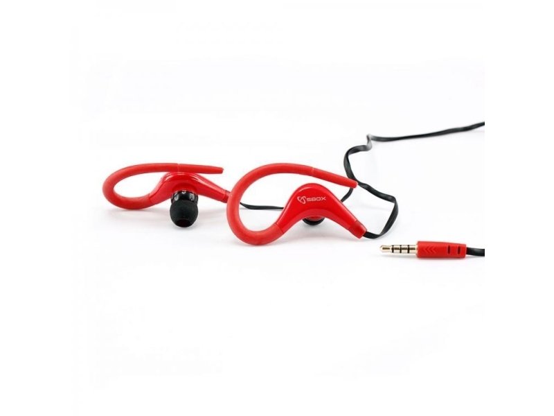 *Stereo Løbe In-Ear Earphones M/ Mic Rød