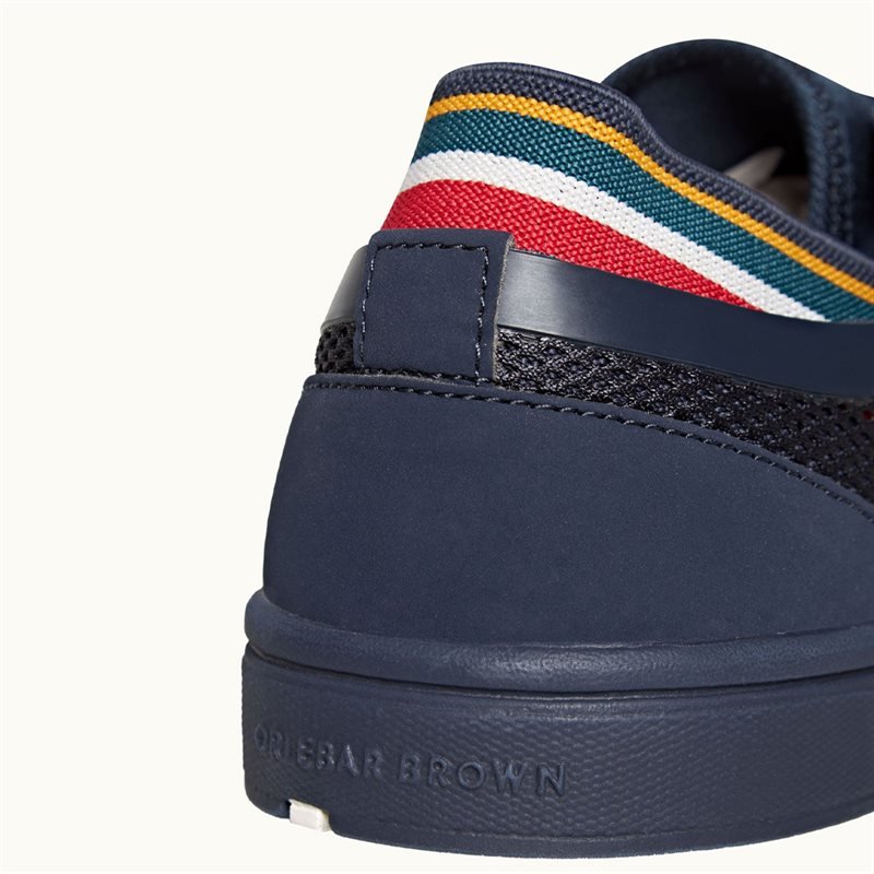 Orlebar Brown Larson O.B. Stripe Navy/Orange/Aquamarine - side b