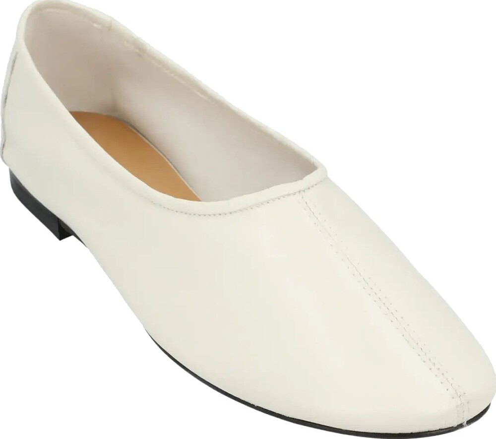 By Far Prudence Limewash Creased Leather Ballet Flat   White   40 - main photo