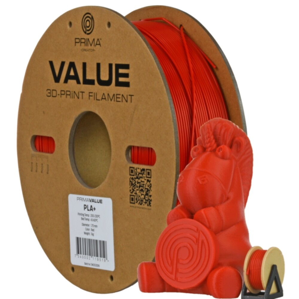 PrimaValue PLA+ 1,75mm 1kg Rød » Best Pris på Prisradar.no