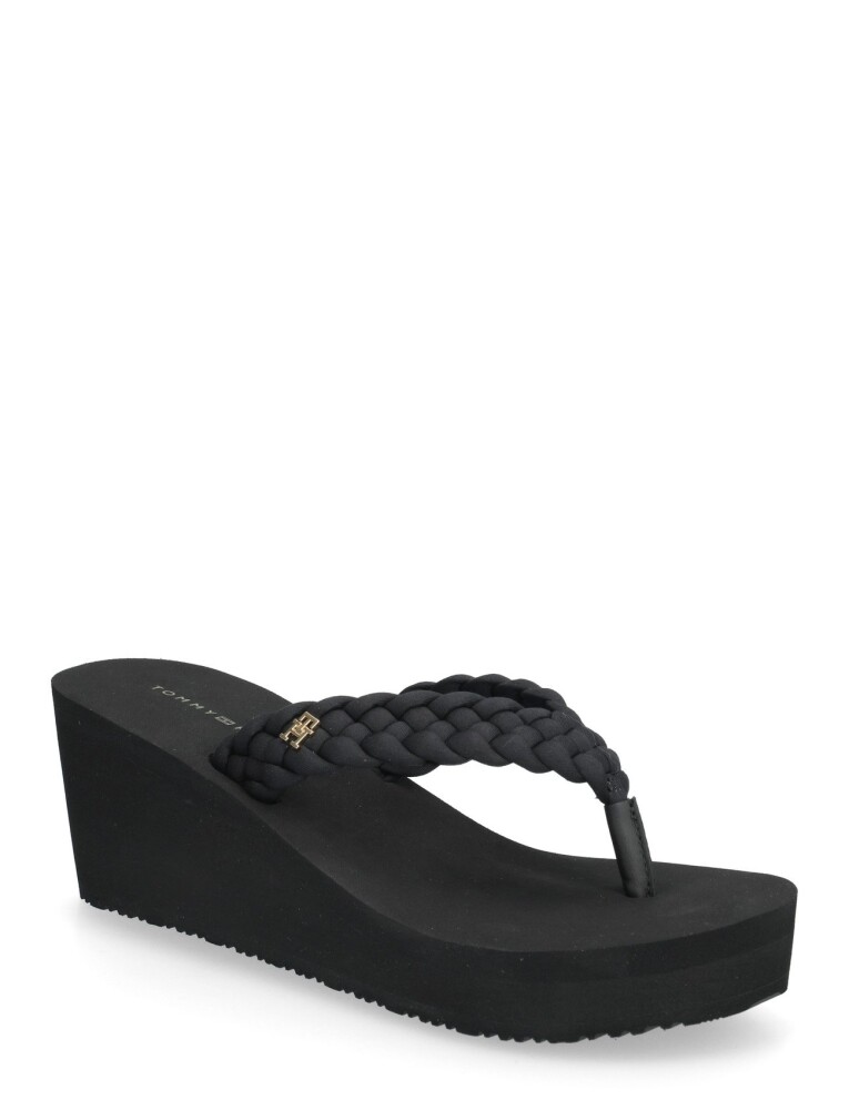 Tommy Hilfiger Th Wedge Braided Summer Sandal   Black   39 - main photo