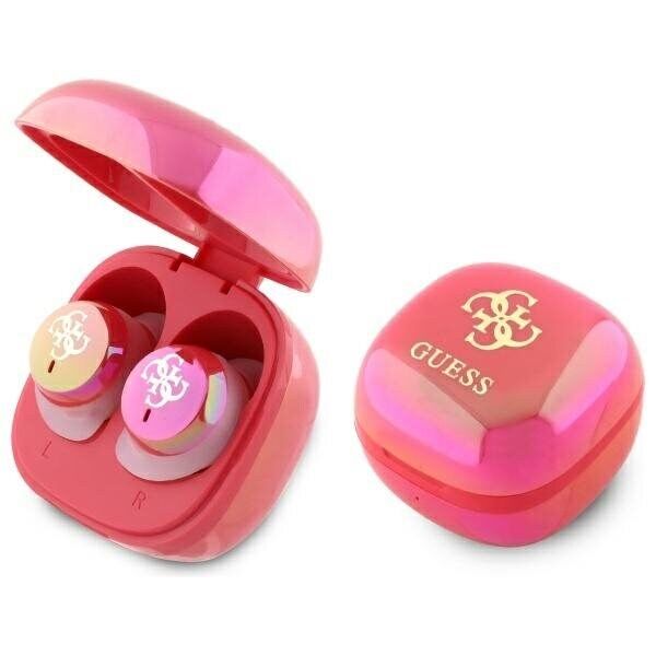 Guess GUTWSJ144ESF TWS med dokkingstasjon fuchsia skimrende 4G logo