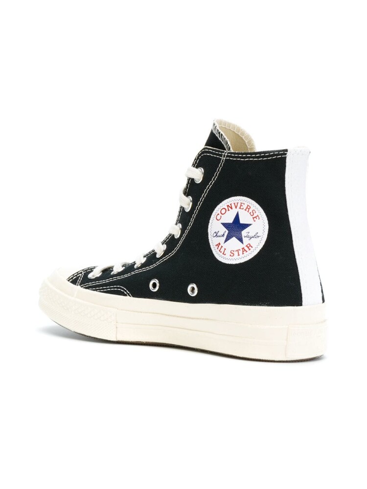 Comme Des Garcons Play X Converse Cdg Big Heart Hi Top Black Sko Sort  unisex 36.5 - side b