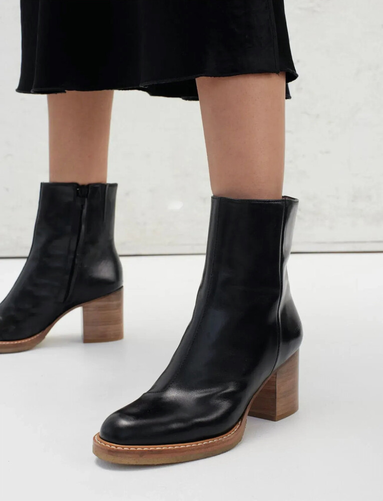 ANGULUS Bootie Block Heel With Zippe Black 38.5 - main photo