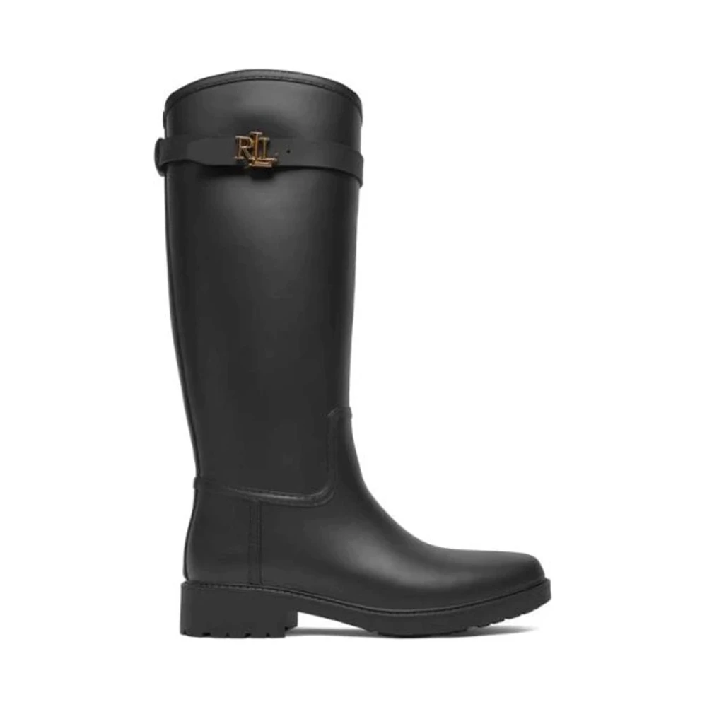 Lauren Ralph Lauren Portiah Rubber Tall Rain Boot - Black - 39 - main photo