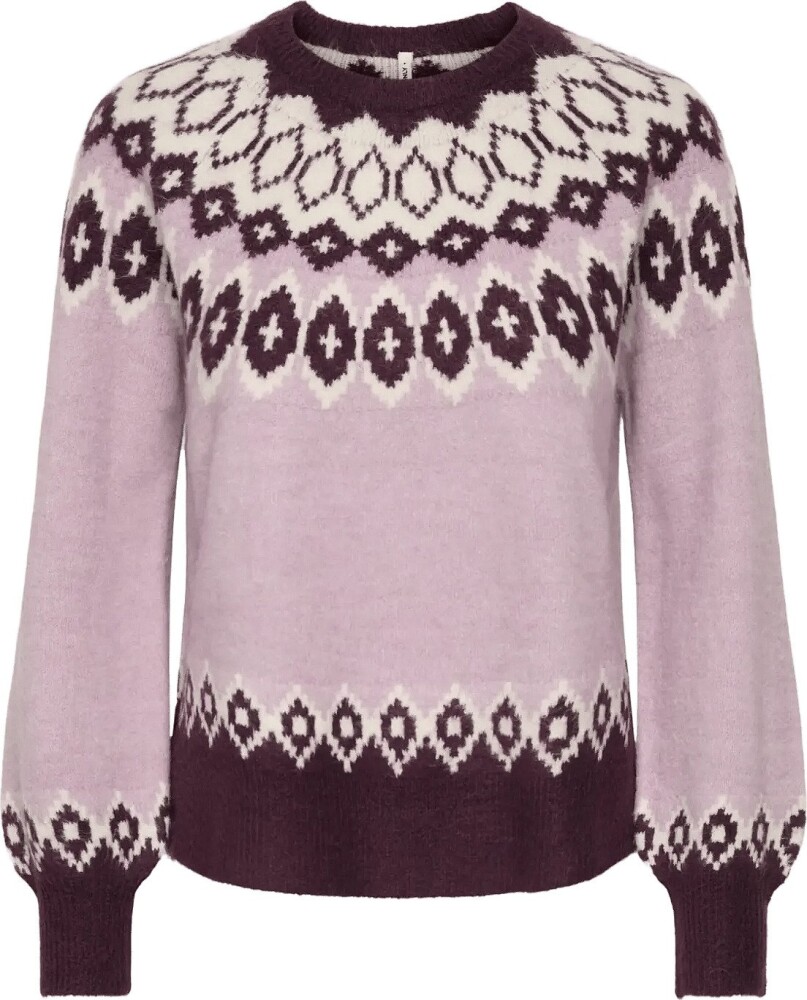 Rusty Fig ONLY Onlrusty Ls Fair Isle O Neck Bf Knt FIG S » Best Pris på Prisradar.no
