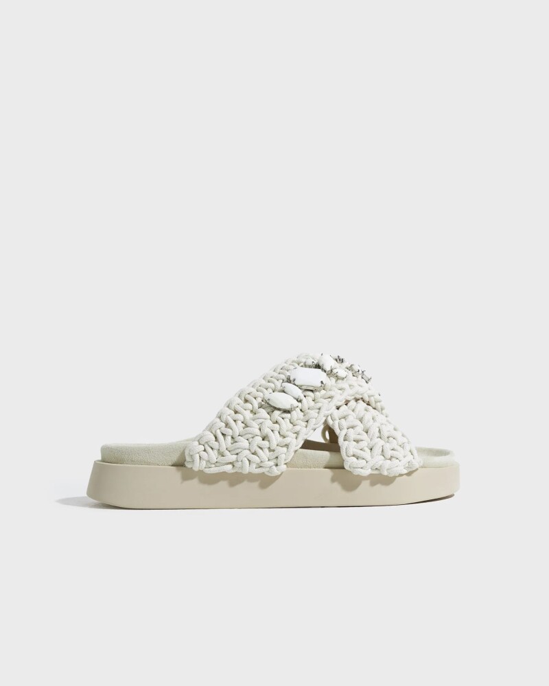 INUIKII Slipper Woven Stones Ivory white 36 - main photo