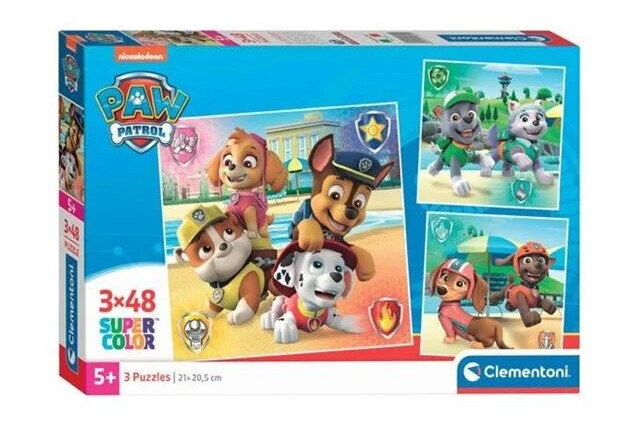 Clementoni Jigsaw Puzzle Super Color Square PAW Patrol 3x48pcs. » Best ...