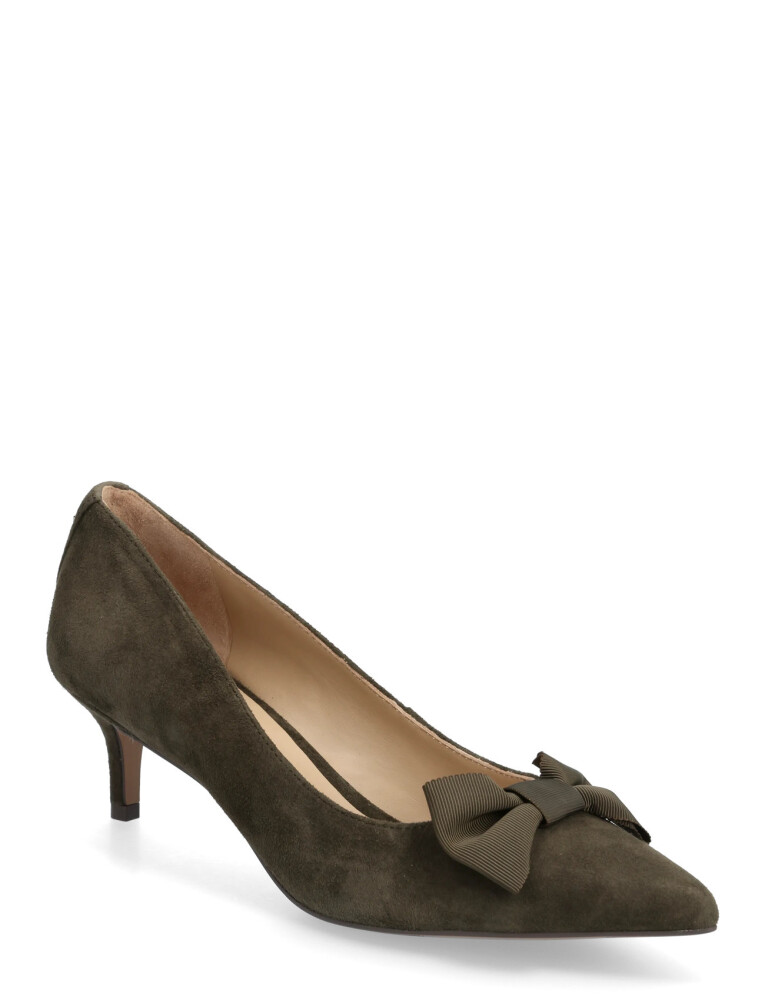 Lauren Ralph Lauren Adrienne Bow-Trim Suede Pump - Green - 41 - main photo