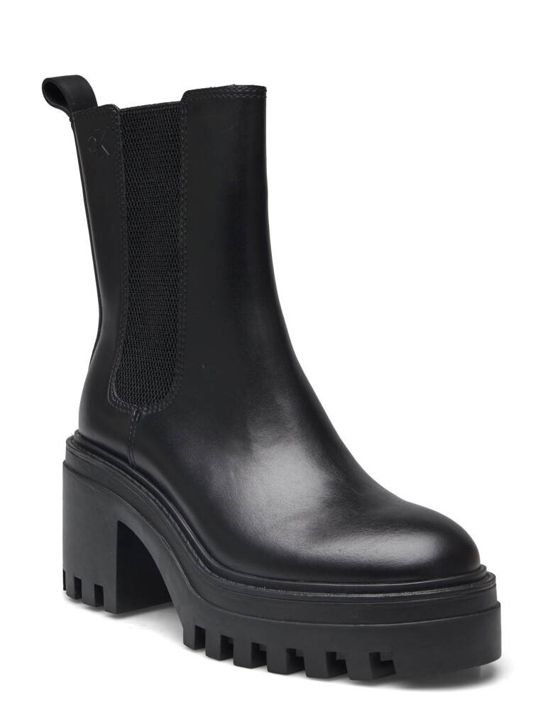 Calvin Klein Chunky Heeled Chelsea Lth - Black - 39 - main photo