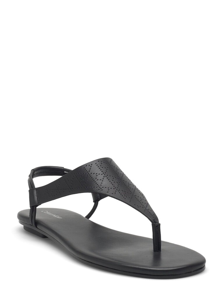 Calvin Klein Org Flat Sndl Thong Lth Aop Black 38 - main photo