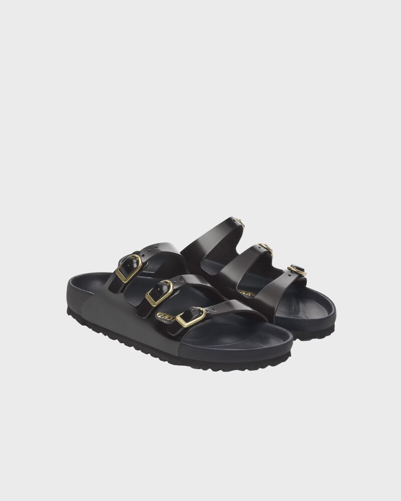 Joggesko Birkenstock Florida Fresh Natural Leather Patent High Shine Black EUR 38 - side a