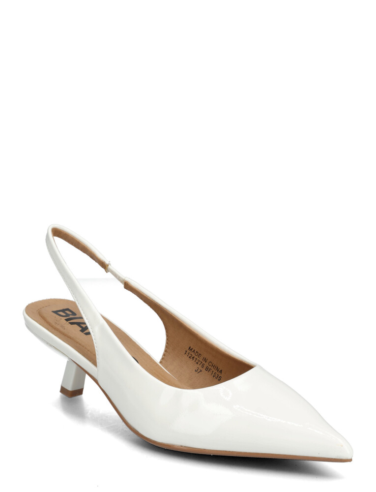 Bianco Biakristin Kitten Heel Slingback Patent Cream 39 - main photo