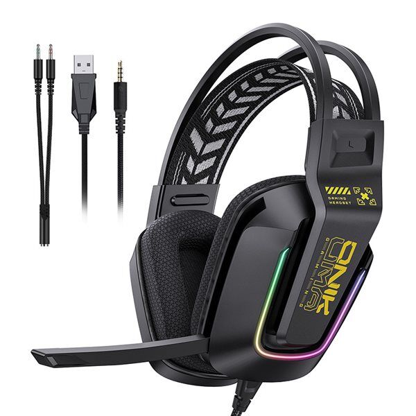 Onikuma X13 gaming hodetelefoner Svart