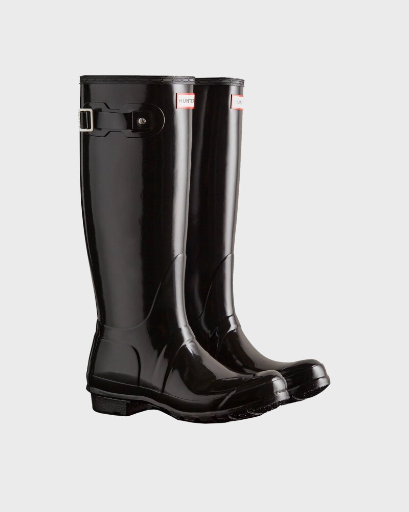 Hunter Womens Original Tall Gloss Boot Svart - side b