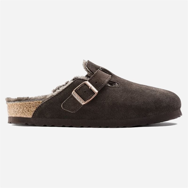 Birkenstock Boston Shearling Suede Leather/Fur Mocha - main photo