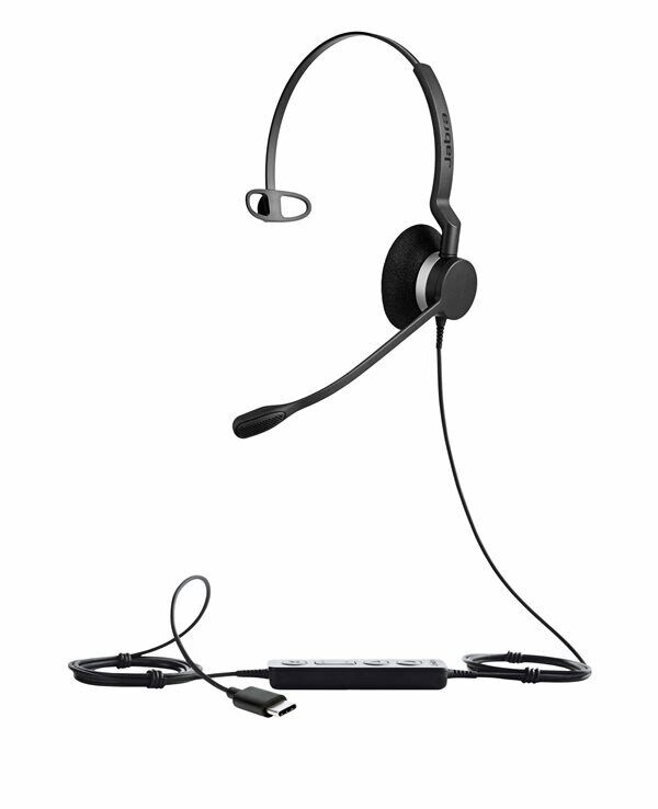 Jabra Biz 2300 Usb Microsoft Lync Hodesett Usb-a Microsoft Teams, Skype For Business Mono Svart