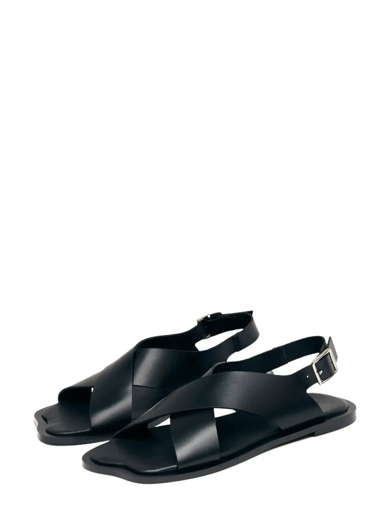 ALOHAS Nalu Black Leather Sandals   Black   39 - main photo