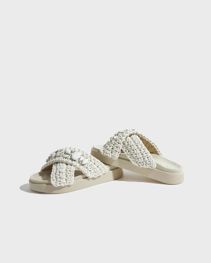 INUIKII Slipper Woven Stones Ivory white 38 - side b