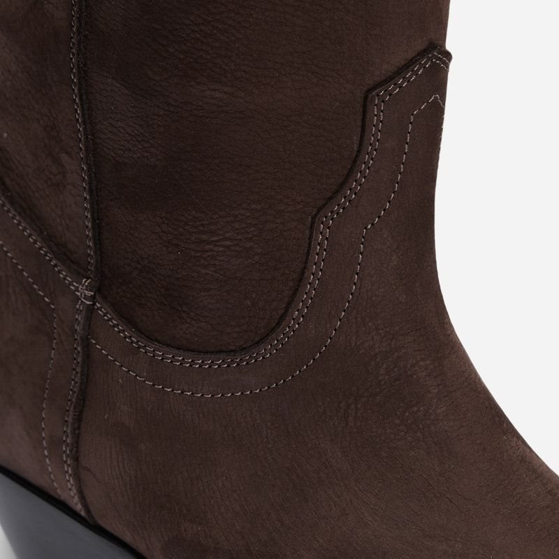 Laura Bellariva High Leather Boots Nabuk Soft T.Moro - side b