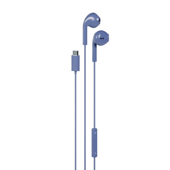 Happy Plugs Hodetelefon In Ear USB C Kablet Blå