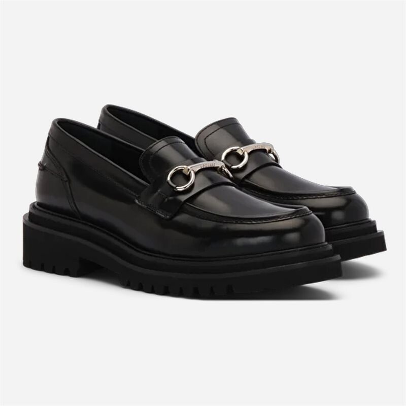 Lottusse Penny Loafer Buckle Black - side a