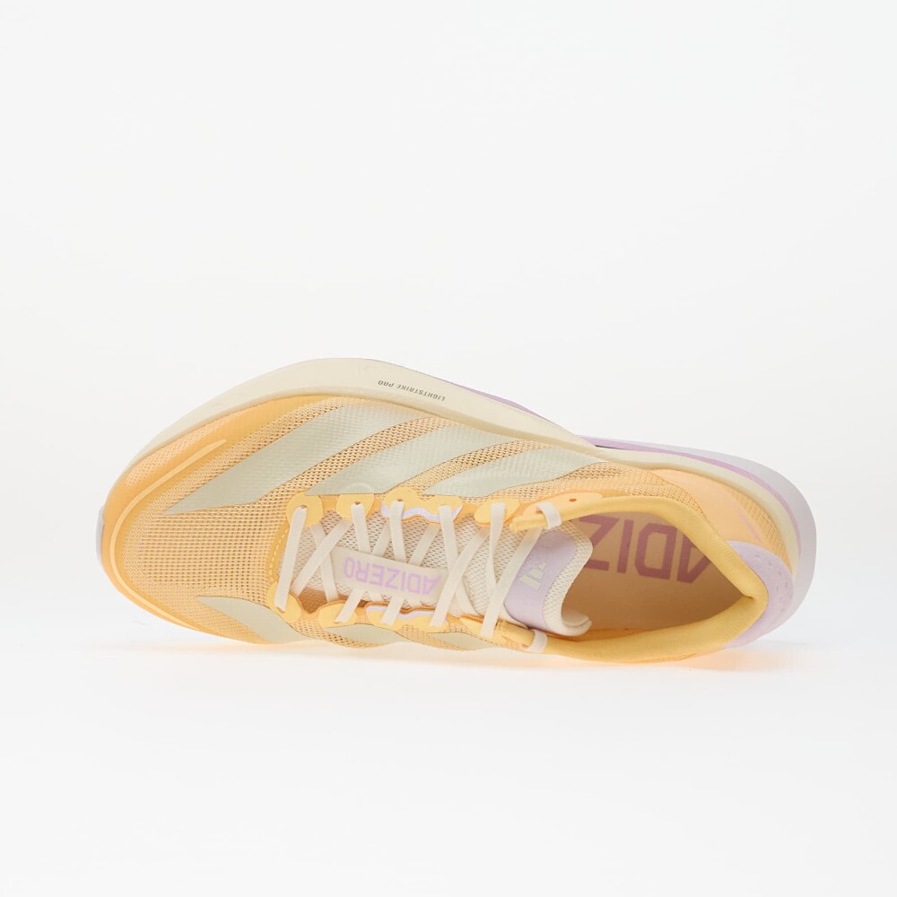 Adidas Women"s Adizero Boston 13 Ice Tangerine/Ice Gold Metal/Ice Lavender 37 1/3 - side b
