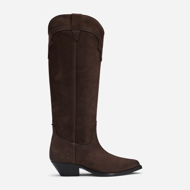 Laura Bellariva High Leather Boots Nabuk Soft T.Moro - main photo